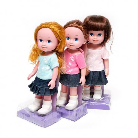 Набор Кукла детская в одежде со звуковыми эффектами, 23 см, работает от батареек 12шт/уп фото 1