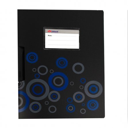 Папка-скоросшиватель Sahand, А4, 230х310 мм, 150 мкм, пластик, черная матовая, цветной рисунок,поворотный зажим, карман для визитки, "Black C" фото 3