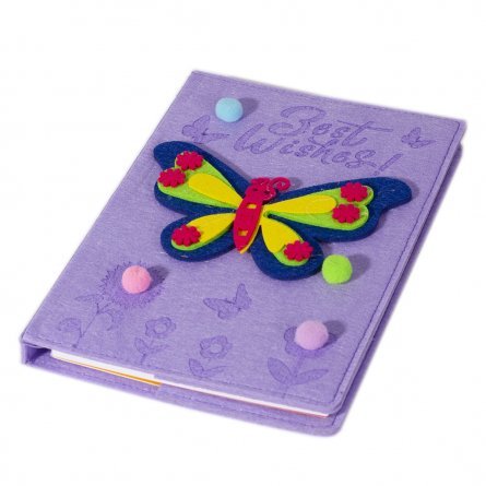 Подарочный блокнот А5, 7БЦ, Alingar, фиолетовый, "Яркая бабочка" фото 2