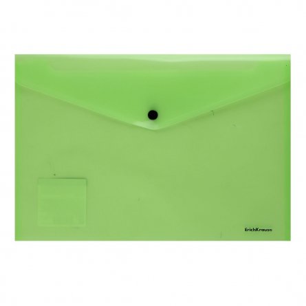 Папка-конверт на кнопке ErichKrause, A4, 232х334х1 мм, 180 мкм, зелёный, " Glossy Neon" фото 1