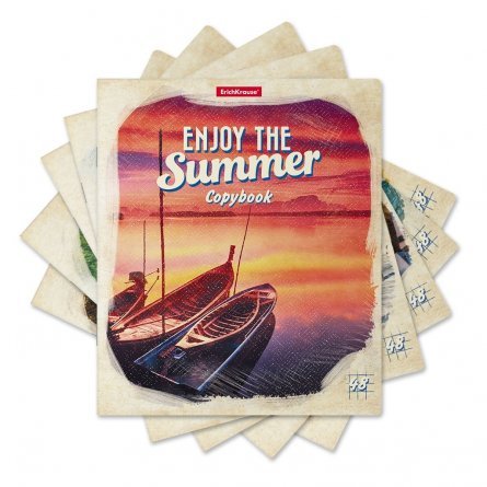 Тетрадь 48л., клетка, Erich Krause "Enjoy the Summer" скрепка, мелованный картон фото 4
