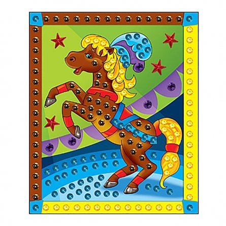 Мозаика из пайеток Рыжий кот, А4, пакет с европодвесом, "Лошадка" фото 1
