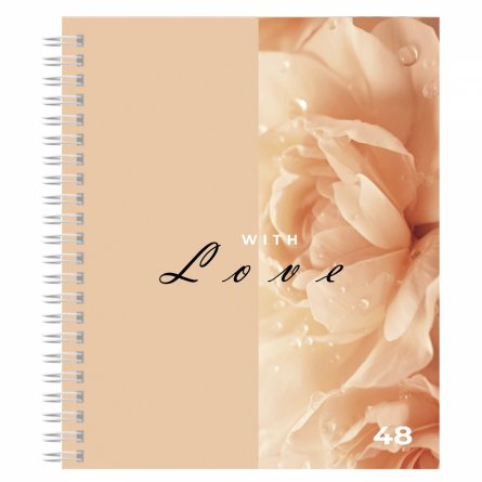 Тетрадь А5 48л., клетка, Alingar, гребень, блок офсет, мелованный картон (стандарт), "Нежность", 4 дизайна в пленке т/у фото 3