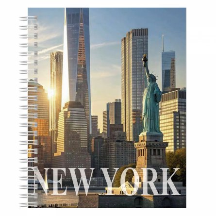 Тетрадь А5 48л., клетка, Alingar, гребень, блок офсет, мелованный картон (стандарт), "Лондон-Париж", 4 дизайна в пленке т/у фото 4