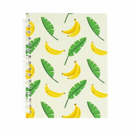 Подарочный блокнот в футляре, 12 см * 15 см, гребень, Alingar, ламинация, ручка, линия, 50 л., "Банан с листьями", салатовый фото 2