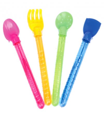 Мыльные пузыри, "Столовые приборы", длина 19 см., колба 6 см, ассорти фото 1