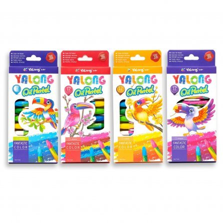 Пастель масляная Yalong "Toucan", 12 цветов, шестигранная, картонная упаковка, европодвес фото 2