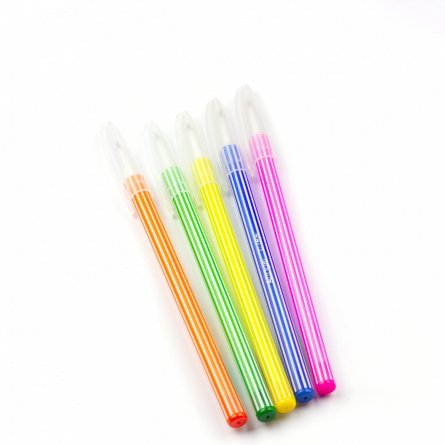 Ручка шариковая на масляной основе Alingar, 0,7 мм, синяя, игольчатый наконечник, 5 цветов/5 стаканчиков, круглый, цветной, пластиковый корпус фото 2