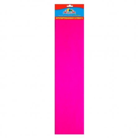 Бумага крепированная Апплика, 50х250 см, плотность 28 г/м2, 1 рулон, 1 цвет розовый, пакет с европодвесом фото 1