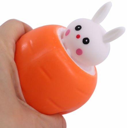 Мялка-антистресс "Кролик в морковке",  индивидуальная упаковка, 12 шт. в картонной упаковке фото 2