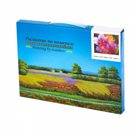 Картина по номерам Alingar,  холст на подрамнике, 20х30 см, 12 цветов, с акриловыми красками, "Цветы " фото 2