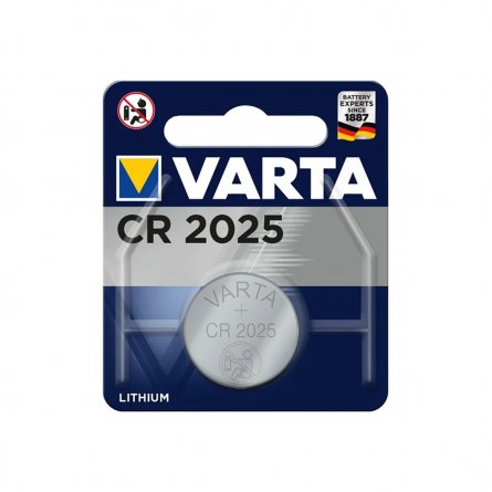 Батарейка  Varta Electronics CR2025-1BL (1/10/200) фото 1