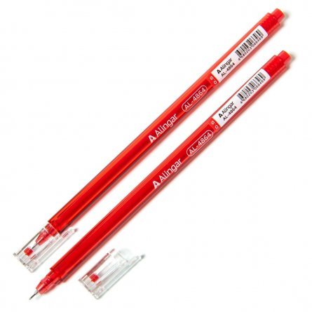 Ручка гелевая Alingar, "Neo",  0,5 мм, красная, игольчатый наконечник, шестигранный пластиковый корпус, в уп. 12 шт., картонная упаковка фото 1