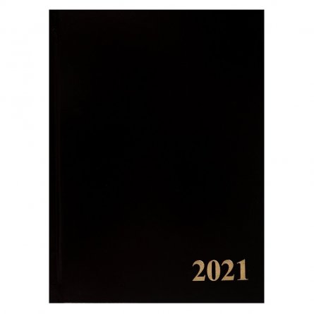 Ежедневник датированный, А5, Проф-Пресс, 7БЦ, бумвинил, ляссе, линия, 168 л, "Черный" 2021г фото 1