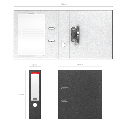 Папка-регистратор 70мм ErichKrause "BASIC" , мраморный, серый фото 2