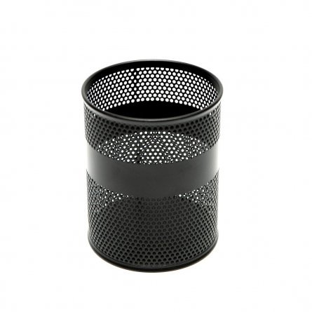 Подставка-стакан для канцтоваров Alingar, металлическая, круглая, перфорация, черная фото 1