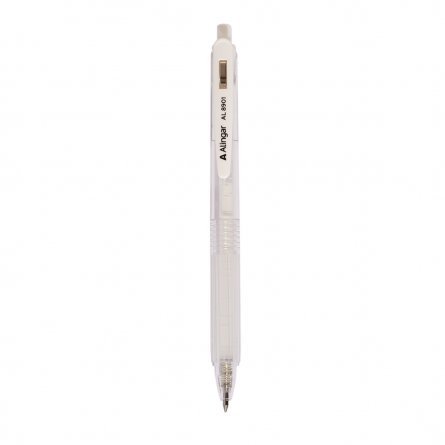 Ручка гелевая Alingar, 0,6 мм, белая, автоматическая, резиновый грип, круглый, прозрачный, пластиковый корпус, в уп. 12 шт., картонная упаковка фото 2