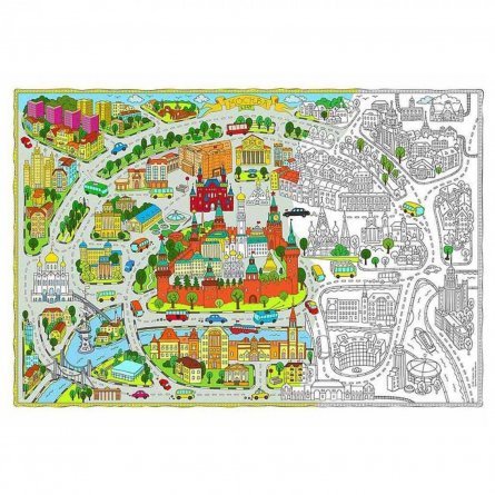 Раскраска Геодом "Москва", большая (карта), 101х69 см., картонная упаковка, европодвес фото 1