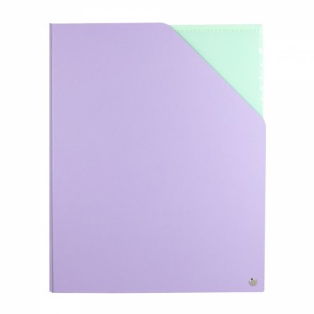 Архивная папка Alingar, A4, 330*250 мм, пластик, 1500 мкм, на резинке с 4 файлами, сиреневый фото 1