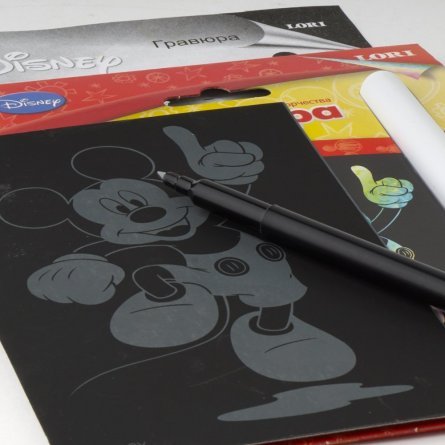 Гравюра с эффектом голографик Lori, А5, картонный конверт, Disney "Веселый Микки" фото 3