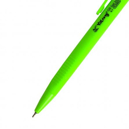 Ручка шариковая, автоматическая Yalong "Неон", 0,7 мм, синяя, грип, трехгранный, цветной, пластиковый корпус, картонная упаковка фото 2