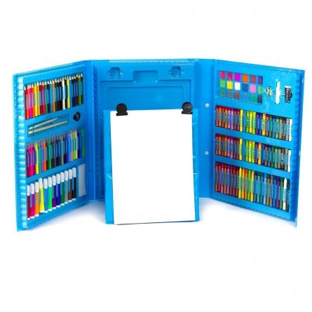 Набор для творчества (рисования) Alingar, 176 предметов, в пластиковом чемоданчике с ручкой, "Blue" фото 4