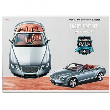 Альбом для рисования А4 8л., Проф-Пресс, на скрепке, 5 дизайнов в упаковке, "Красивые автомобили" фото 5