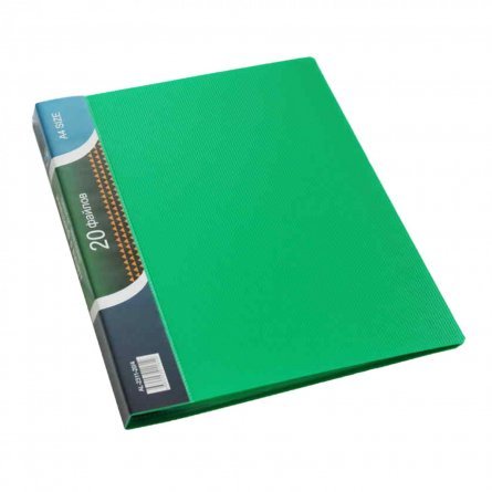 Папка с 20 вкладышами, А4, ALINGAR, пластик, "LINEAR", зеленый фото 1