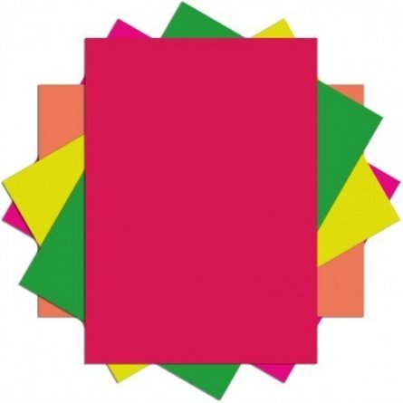 Бумага цветная Эврика А4, НЕОН mix, (300*210) ,80г/м2, 100л "5 цветов" фото 2