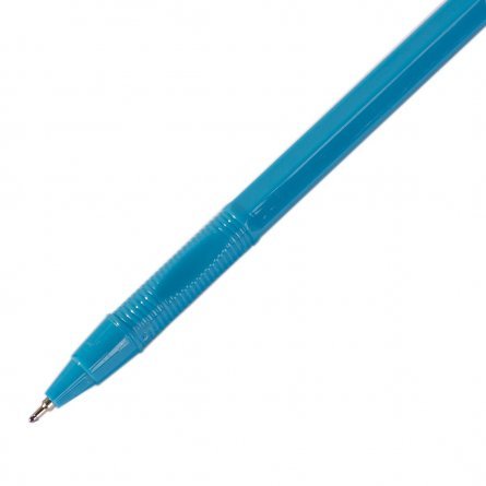 Ручка шариковая Alingar, 0,7 мм, синяя, игольчатый наконечник, грипп, шестигранный цветной пластиковый корпус, картонная упаковка фото 4