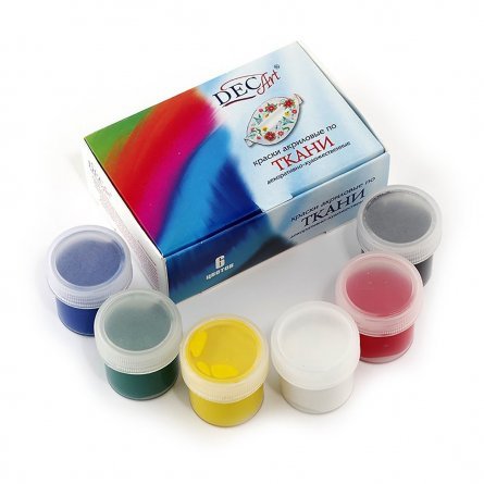 Краска по ткани Экспоприбор,6 цветов, 20 мл., картонная упаковка фото 1
