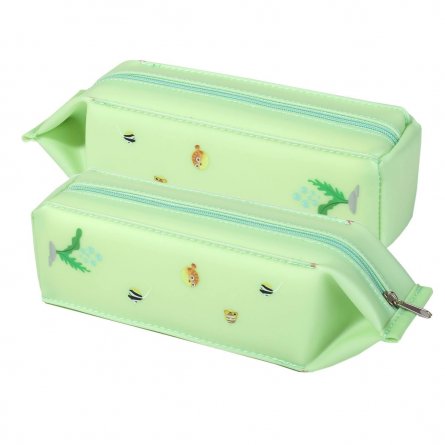 Пенал - косметичка, pure-pak Alingar, силикон, молния, 210 х 65 х 65 мм, "Little Mermaids", салатовый, русалочка фото 2