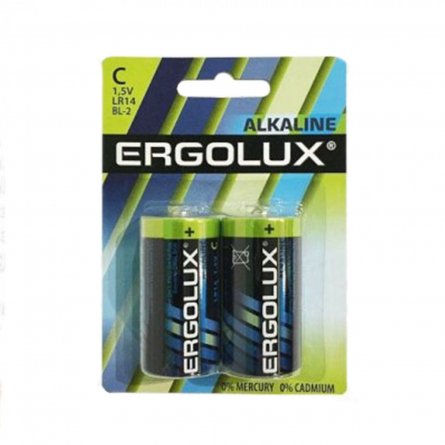 Батарейка Ergolux LR14 Alkaline BL-2 фото 1