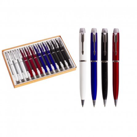 Подарочная ручка шариковая Alingar, 1,0 мм, синяя, поворотный металлический корпус, цвет ассорти, картонная упаковка фото 1