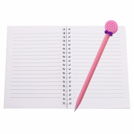 Подарочный блокнот в футляре, 13 см * 18 см, гребень, Alingar, мел.картон, ручка, линия, 45 л., "Нежные бабочки", розовый фото 3