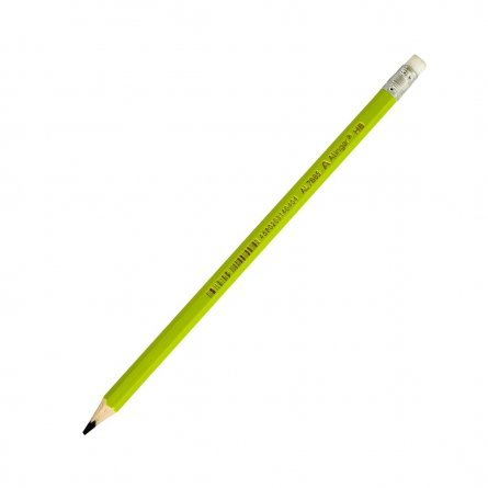 Набор ч/г карандашей, Alingar HB, пластиковый, эластичный, с ластиком, шестигранный, заточенный, цвет корпуса салатовый, в упак. 12 шт. фото 2