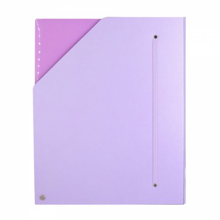 Архивная папка Alingar, A4, 330*250 мм, пластик, 1500 мкм, на резинке с 4 файлами, сиреневый фото 4