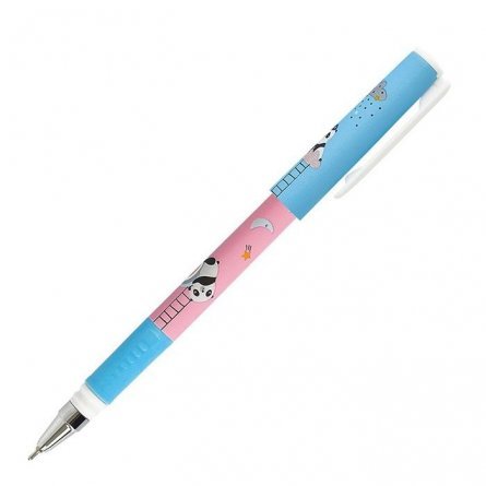 Ручка масляная LOREX "ILLEGALLY CUTE PANDA", DOUBLE Soft, 0,7 мм, синяя, игольч.метал. наконечник, резиновый грип, круглый, цветной пластиковый корпус фото 2