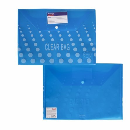 Папка-конверт на кнопке  Alingar, A4, 250х360 мм, 150 мкм, карман для визитки, ассорти, прозрачная с рисунком, "Clear Bag" фото 8
