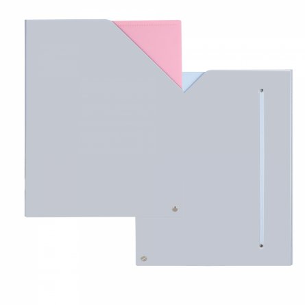 Архивная папка Alingar, 228*172 мм, пластик, 1500 мкм, на резинке с 4 файлами, св-серый фото 1