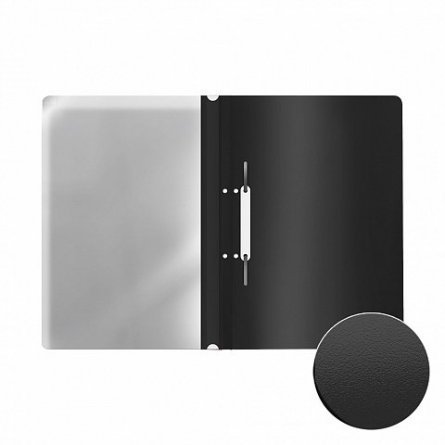 Папка-скоросшиватель ErichKrause "Fizzy Classic", с перфорацией A4, 230х312 мм, 140 мкм, пластик, черный фото 3
