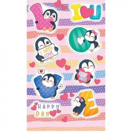 Наклейки Мир открыток, 98*159 мм "Влюбленные пингвины" фото 1