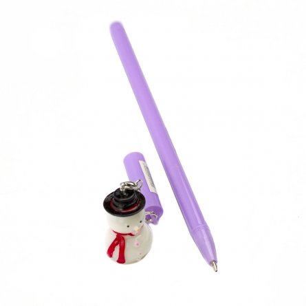 Ручка подарочная шариковая, Alingar, "Снеговик, дед мороз" синяя, 0,7 мм., цветной корпус фото 2