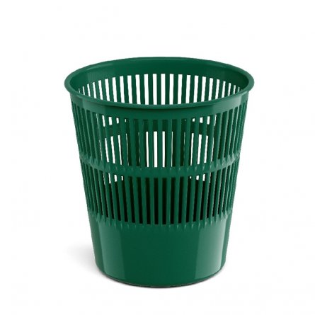 Корзина для бумаг ERICH KRAUSE, сетчатая, круглая, пластик, зеленая, 9л.,"Classic" фото 1