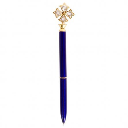 Ручка подарочная шариковая Alingar "Цветок", 1,0 мм, синяя, с поворотным механизмом, круглый, цветной, металлический корпус, картонная упаковка фото 2