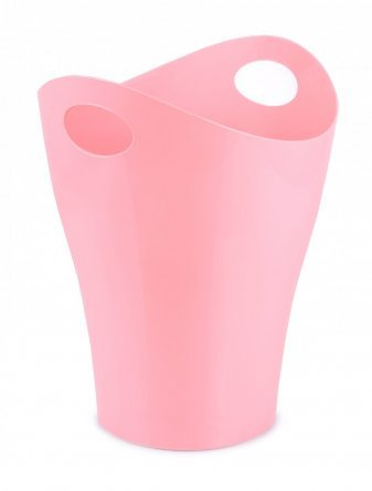 Корзина для бумаг СТАММ, 8 л, цельная, круглая, пластик, розовая, Pastel фото 1