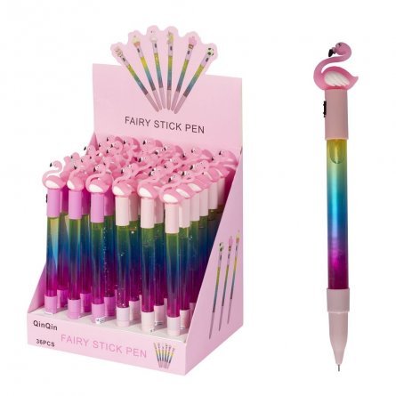 Ручка гелевая Alingar "Фламинго", с подсветкой, 0,5 мм, синяя, игольчатый наконечник, цветной пластиковый корпус фото 2