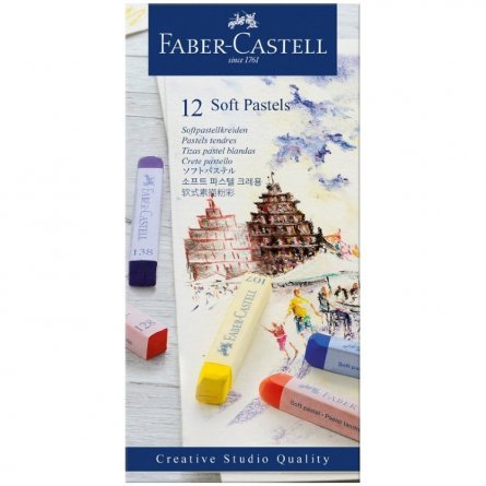 Пастель Faber-Castell "Soft pastels", 12 цветов, картон. упак. фото 3