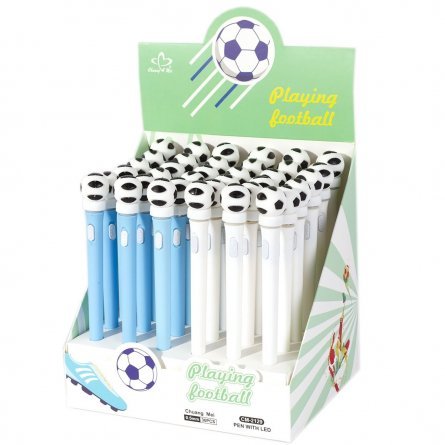 Ручка шариковая Alingar "Футбольный мяч", с подсветкой, 0,5 мм, синяя, цветной пластиковый корпус фото 2