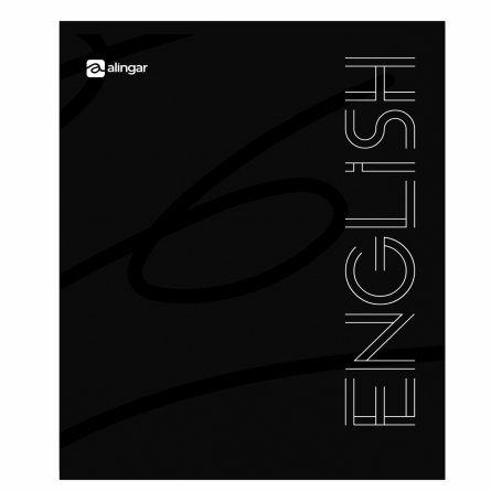 Тетрадь предметная "Английский язык" А5 48л., клетка, со справ. матер, скрепка, мелованный картон (стандарт), блок офсет, Alingar "Предметы на чёрном" фото 1